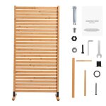 Brise - vue en bois 91x186 cm - duoku - panneau dintimit autoportant - avec support - ecran dcoratif ...