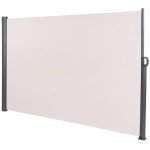 Brise vue panneau pour jardin ou terrasse paravent d exterieur 350x180 cm en aluminium et tissu creme ...