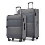 British traveller set de 2 valises souple extensible valise soute (57. 5 / 68. 5cm) valise � 4 roulettes ...