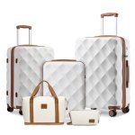 British traveller set de 5 valises de voyage (53 / 61 / 73cm) + vanity case rigide + sac de voyage avec ...