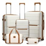 British traveller set de 5 valises de voyage (55 / 66 / 76cm) rigide bagage cabine + sac de voyage avec ...
