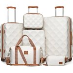 British traveller set de 6 valises cabine (30 / 53 / 61 / 73cm) + vanity case rigide + pliable sac de ...