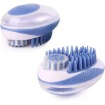 Brosse de bain pour animaux de compagnie brosse de massage avec distributeur de shampooing 2 en 1 pour ...