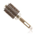 Brosse � cheveux ronde en c�ramique - ionique - poils de sanglier - id�ale pour brushing - bouclage - ...