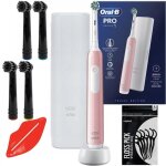 Brosse  dents lectrique - oral - b - pro series 1 - rose rechargeable avec tui de voyage et 4 brossettes ...