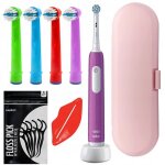 Brosse à dents électrique - oral b - junior pro violet - enfant 6 ans et plus - 4 embouts - Étui voyage ... Brosse à dents électrique - oral b - junior pro violet - enfant 6 ans et plus - 4 embouts - Étui voyage ...