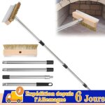 Brosse pour four  pizza - rglable 74 / 110 / 146cm avec racloir en acier inoxydable brosse en laiton ...