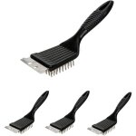 Brosse pour barbecue 4 pi�ces aimoonsa ? inox manche 21 cm poils m�talliques et grattoir poign�e antid�rapante ...