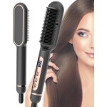 Brosse lissante pour cheveux ionique brosse chauffante lissante avec ptc chauffagerglages de tempratureanti ...