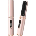 Brosse lissante pour cheveux sans filmini brosse lissante de voyagelisseur barbe hommes avec 4 niveaux ...