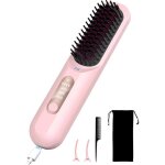 Brosse lissante pour cheveux sans filpeigne chauffant de voyage portablemini brosse brushing chauffante ...