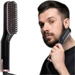 Brosse  barbe et lisseur  barbe pour hommes - peine chauff ionique avec 3 tempratures rglables - ...