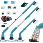 Brosse de nettoyage lectrique sans fil brosse rotative nettoyage lectrique purateur avec 8 ttes de ...