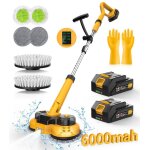 Brosse nettoyage rotative balai electrique extension 2 vitesses réglables avec 4 têtes de brosse remplaçables ... Brosse nettoyage rotative balai electrique extension 2 vitesses réglables avec 4 têtes de brosse remplaçables ...