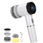 Brosse de nettoyage de salle de bain sans fil brosse à récurer électrique rechargeable à 3 vitesses pour ... Brosse de nettoyage de salle de bain sans fil brosse à récurer électrique rechargeable à 3 vitesses pour ...