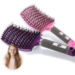 Brosse poil de sanglier - 2 brosses  cheveux en poils de sanglier - dmlant cheveux 100% narurel - ...