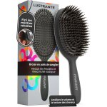 Brosse en poils de sanglier souple pour femmes - cheveux fins - noire polish