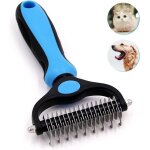 Brosse sous - poil d�m�lante - aucuneary - double face - acier inoxydable - antid�rapante - pour chiens ...
