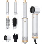 Brosse soufflante 5 en 1 ionique sche cheveux brosse chauffante brushing boucleur a cheveux peigne chauffant ...