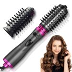 Brosse soufflante rotative cheveux courts 2 - en - 1 - moteur sans balais 1000w silencieux - 3 vitesses ...
