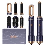 Brosse soufflante - sche - cheveux ionique avec boucleur brosse ronde fer  lisser - 1000w - 3 tempratures ...