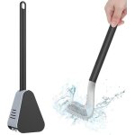 Brosse wc en silicone avec manche long nettoyage efficace et ouverture automatique
