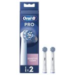 Brossette de rechange - oral - b - pro sensitive clean - pack de 2 - compatible avec oral - b pro - blanc ...