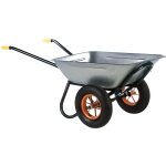 Brouette 2 roues gonflables - galvanise - 90 l