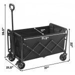 Brouette - acelife - chariot de jardin remorque  main transport pliable - poigne rglable - charg ...