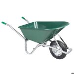 Brouette - vidaxl - acier galvanis et plastique - 90l - vert - 150kg de charge