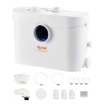 Broyeur sanitaire 700 w pour wc - vevor - avec 3 entres deau 9600 l / h levage 10 m