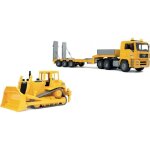Bruder camion de transport avec bulldozer la bote