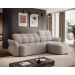 Brume - canapé dangle droit 4 places convertible électrique avec coffre et têtières réglables en tissu ... Brume - canapé dangle droit 4 places convertible électrique avec coffre et têtières réglables en tissu ...