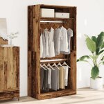 Brun garde - robe jills armoire penderie pour chambre vieux bois 100x50x200 cm bois ding�nierie lv1472 ...