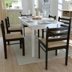 (brun)lot de 6 chaises de cuisine - signor - jusqu� 120 kg marron bois solide et velours - dint�rieur ...