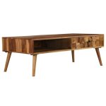 (brun)petite table bassevidaxlarmoire basse de salon bois massif avec finition miel 110x50x37cm mgnifique37830 ...
