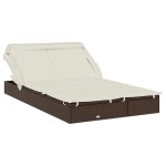 Brun transat?2 places)bain de soleil - pour vacances 2 personnes - avec toit pliable marron 213x118x97 ...