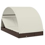 Brun transat?2 places)bain de soleil - pour vacances 2 personnes - avec toit rond marron 211x112x140 ...