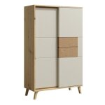 Bruno vaisselier 2 portes 87x137 cm en bois clair design intemporel blanc
