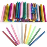 Bton de colle chaude - largeight - 7mm x 100mm - 100 pices - transparent - paillettes