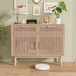 Buffet 100 cm 2 portes et 2 tiroirs soft - close - enfilade style scandinave japandi chêne clair Buffet 100 cm 2 portes et 2 tiroirs soft - close - enfilade style scandinave japandi chêne clair