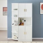 Buffet 100x40x180 cm design contemporain avec 4 portes Étagère dangle - pour cuisine salle à manger salon ... Buffet 100x40x180 cm design contemporain avec 4 portes Étagère dangle - pour cuisine salle à manger salon ...