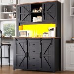 Buffet 115 � 40 � 1747 cm meuble de cuisine haut avec portes coulissantes 2 portes darmoire espace ouvert�clai ...