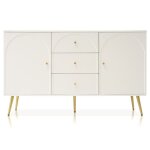 Buffet avec 2 portes et 3 tiroirs armoire de rangement commode classique de qualit� sup�rieure - blanc ...