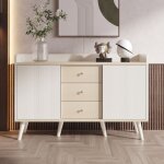 Buffet 2 portes et 3 tiroirs buffet bahut moderne en bois avec tagre de rangement meuble bas buffet ...