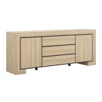 Buffet 2 portes 3 tiroirs petits - meubles - lucius - 225 x 48 x 90cm - bois et noir