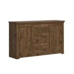 Buffet 2 portes 4 tiroirs petits - meubles - noé - 153 x 44 x 93cm - bois foncé Buffet 2 portes 4 tiroirs petits - meubles - noé - 153 x 44 x 93cm - bois foncé