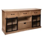 Buffet 2 portes danik bois naturel 160x85cm - atmosphera createur dinterieur Buffet 2 portes danik bois naturel 160x85cm - atmosphera createur dinterieur