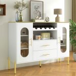 Buffet 2 portes et 2 tiroirs buffet bas buffet bahut de salon armoire de cuisine pieds en mtal meuble ...