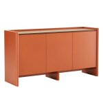 Buffet 3 portes moderne rectangulaire l140 cm orange - oviala